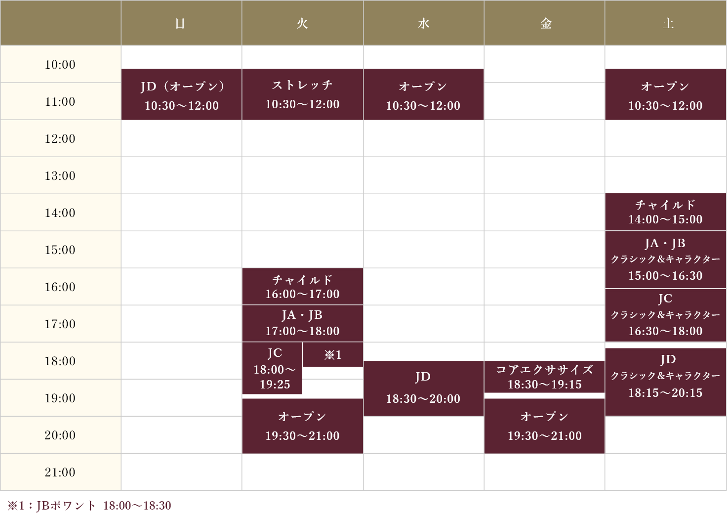 タイムテーブル